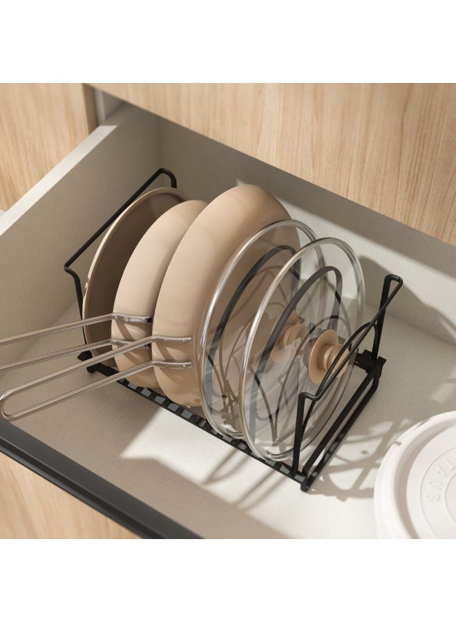 Smart Storage ✨ Premium Kitchenware Dividers Organizer Rack – Adjustable Carbon Steel Plate & Lid Holder, Space-Saving Black Storage Rack. - Image 3