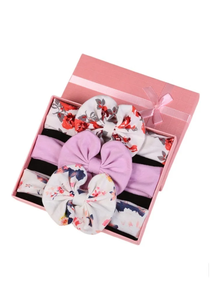 Bambimici Bambimici - Olivia Box of 3 Heandband Ribbon - Purple Flower