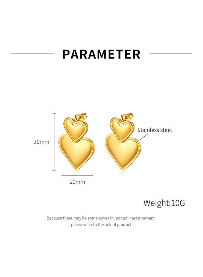 Fashionable And Simple Stainless Steel Heart Earrings, Elegant And Versatile, High-End Earrings For Women - Image 2