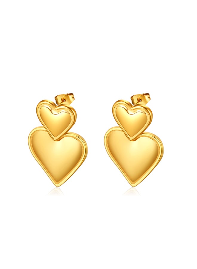 Fashionable And Simple Stainless Steel Heart Earrings, Elegant And Versatile, High-End Earrings For Women - Image 1