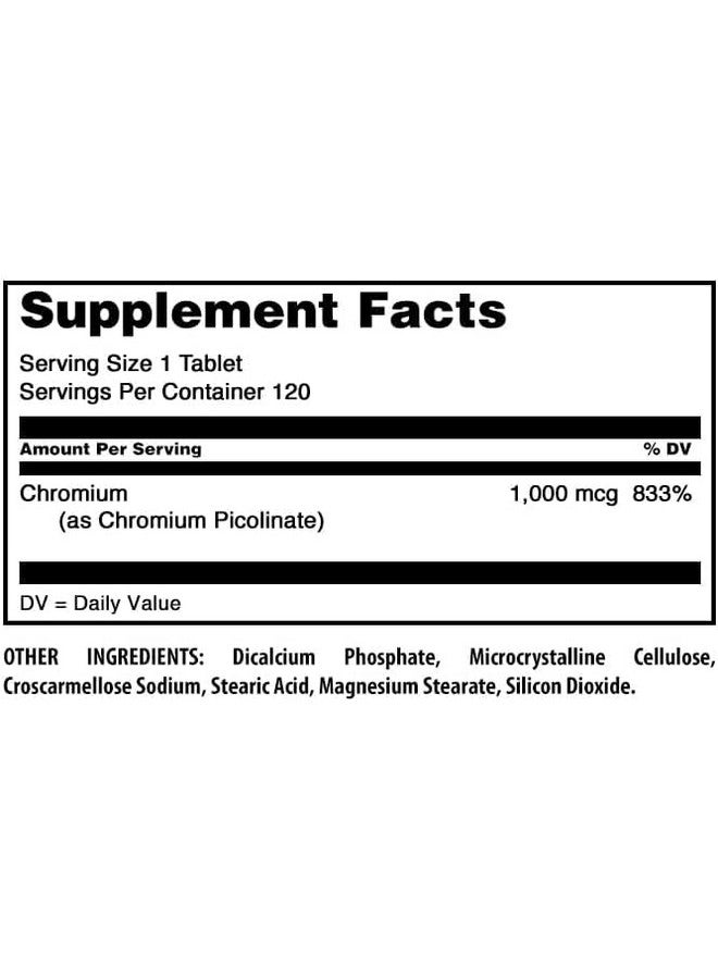 Amazing Nutrition Amazing Formulas Chromium Picolinate | 1000 Mcg Tablets Supplement | Non-GMO | Gluten Free | Made in USA (2 Pack, 120 Count) - Image 4
