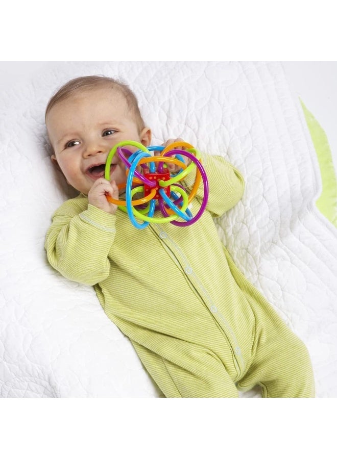 erorex Colorful Baby Teething Rattle Toy Soft Chewable Loops BPA-Free Sensory Teether Ball for Infant Development - Image 3