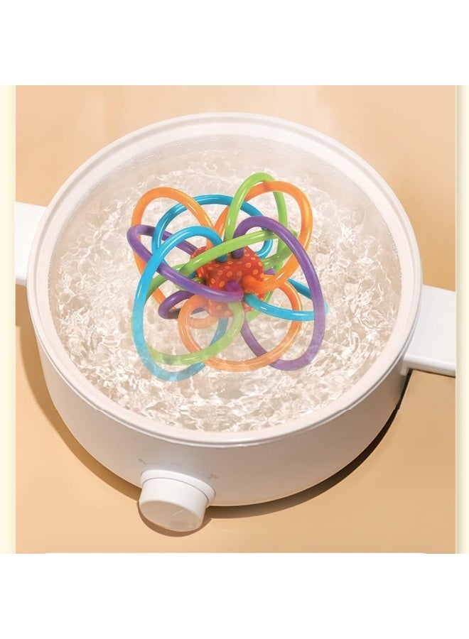 erorex Colorful Baby Teething Rattle Toy Soft Chewable Loops BPA-Free Sensory Teether Ball for Infant Development - Image 4