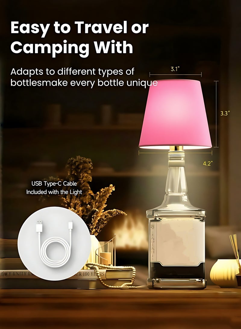 Wireless LED Bottle Lamp Rechargeable 3 Color Touch Control Table Night Light Decorative Bottle Lamp for Home Bar Garden Café Event - Image 4