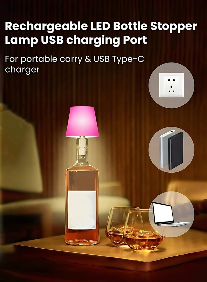 Wireless LED Bottle Lamp Rechargeable 3 Color Touch Control Table Night Light Decorative Bottle Lamp for Home Bar Garden Café Event - Image 5