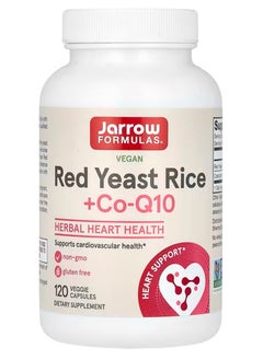 jarrow formulas Vegan Red Yeast Rice + Coenzyme Q10, 120 Veggie Capsules  - Image 2