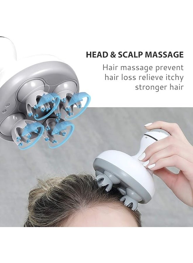 COMFIER Electric Cordless Hair Scalp Massager with Kneading 84 Massage Nodes, Handheld Portable Head Scratcher Massager for Hair Growth, Deep Clean and Stress Relax, Gifts for Men Dad - Image 2