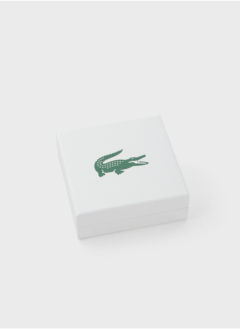 LACOSTE - Ionic Plated Carnation Gold Steel Drop Earrings - Image 1