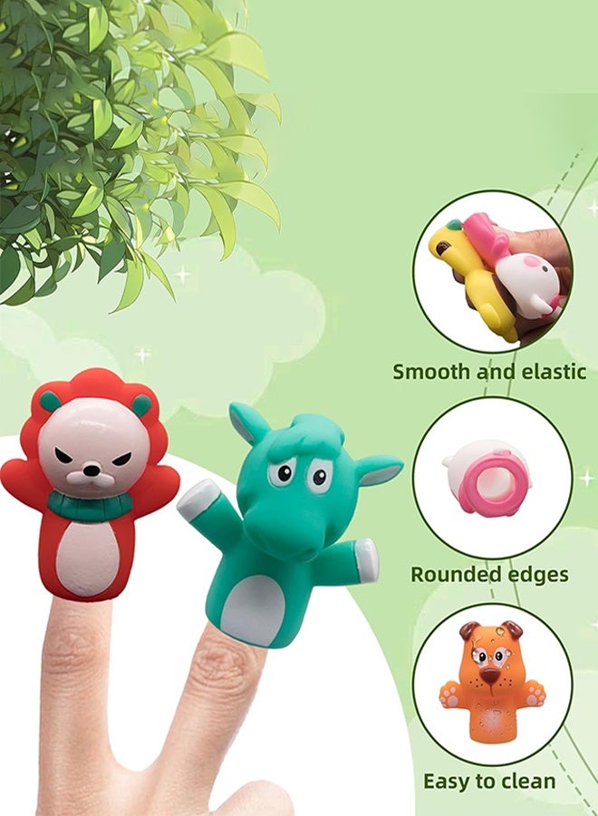 Organizer 10 PCS Rubber Animal Finger Puppets for Toddlers Finger Hands Party Toys for Kids Adults Party Favors Goodie Bag Fillers - Image 3