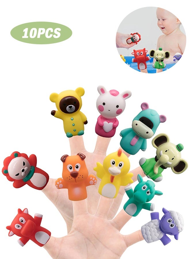 Organizer 10 PCS Rubber Animal Finger Puppets for Toddlers Finger Hands Party Toys for Kids Adults Party Favors Goodie Bag Fillers - Image 1