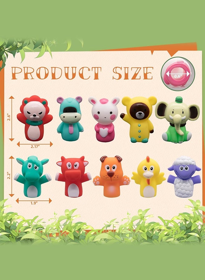 Organizer 10 PCS Rubber Animal Finger Puppets for Toddlers Finger Hands Party Toys for Kids Adults Party Favors Goodie Bag Fillers - Image 2
