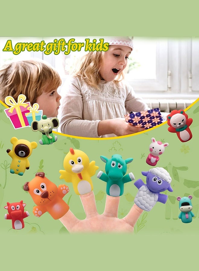 Organizer 10 PCS Rubber Animal Finger Puppets for Toddlers Finger Hands Party Toys for Kids Adults Party Favors Goodie Bag Fillers - Image 4
