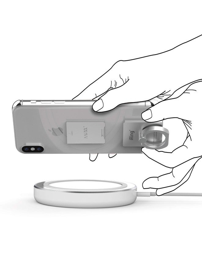 iRing Link, Made in Korea, Wireless Charging Friendly Phone Holder - Cell Phone Ring Grip Finger Holder and Stand Compatible with iPhone, Galaxy, and Other Smartphones(Silver) - Image 3