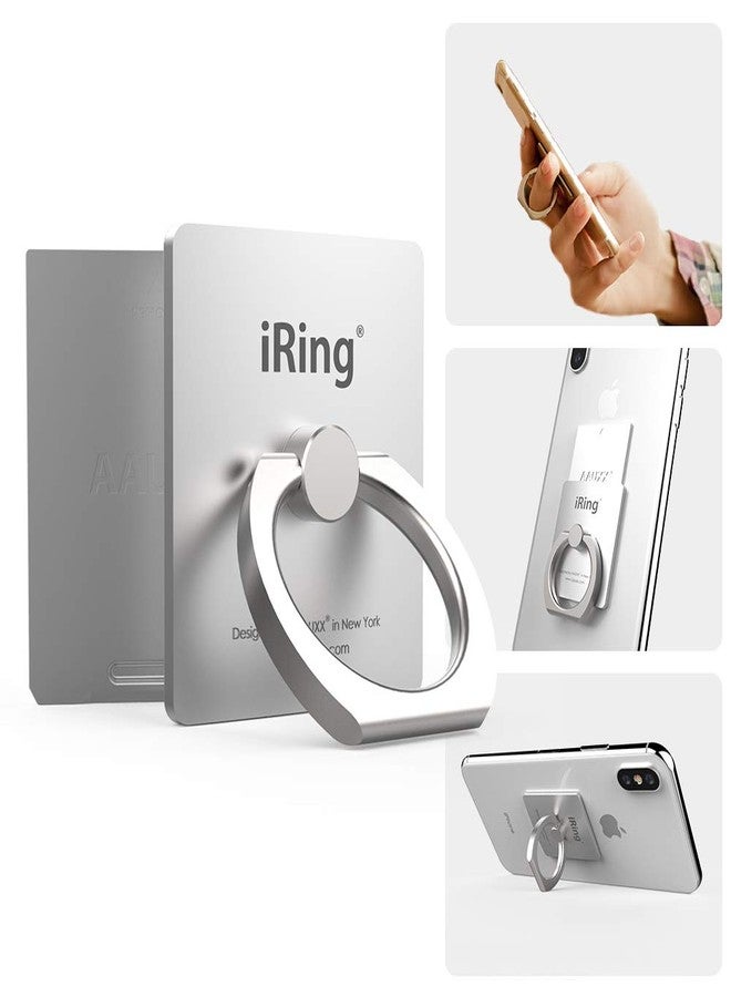 iRing Link, Made in Korea, Wireless Charging Friendly Phone Holder - Cell Phone Ring Grip Finger Holder and Stand Compatible with iPhone, Galaxy, and Other Smartphones(Silver) - Image 2