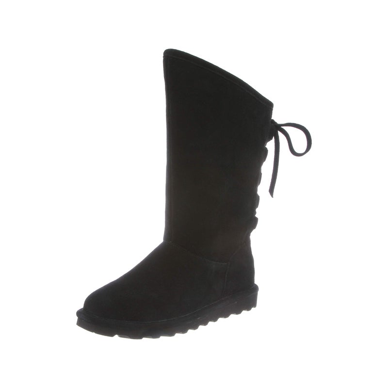 BEARPAW Phylly Youth's Boot Black Size 4 | Comfortable Suede Winter Boot | Youth's Classic Slip On Boot - Image 1