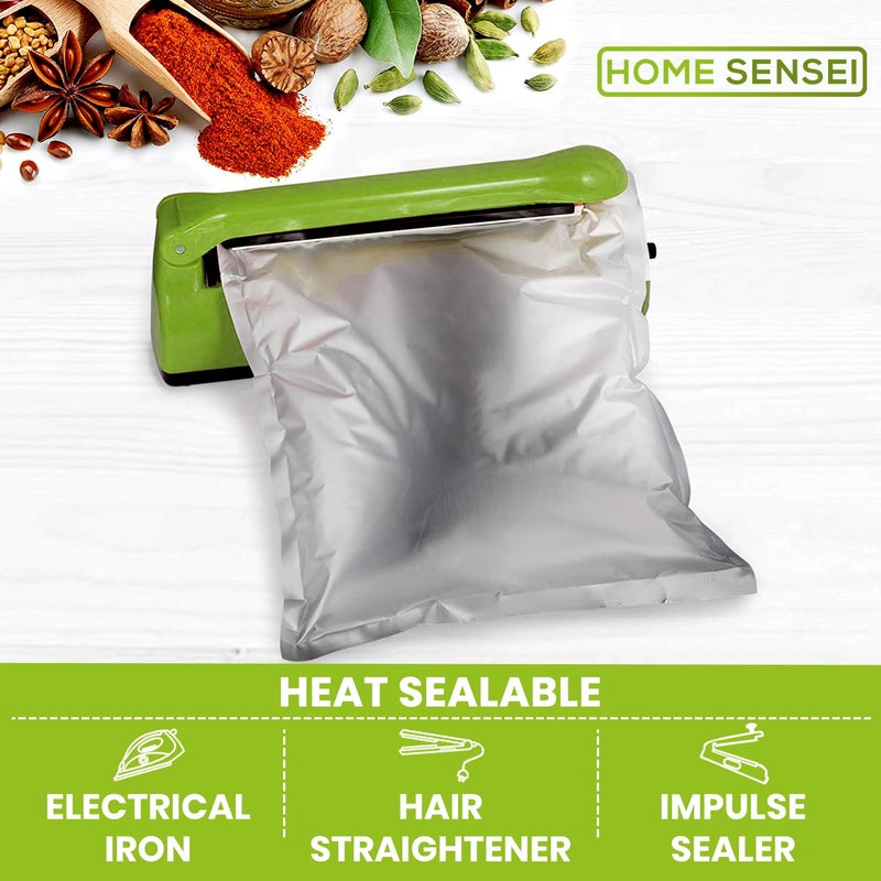 Home Sensei 30 Mylar Bags for Food Storage 1 Gallon - Extra Thick 15 Mil - Long Term & Food Grade - Mylar Bags with Oxygen Absorbers 400cc- Zipper  Resealable  Stand-up Gousset - Bolsas Mylar con Abosrbentes - Image 4