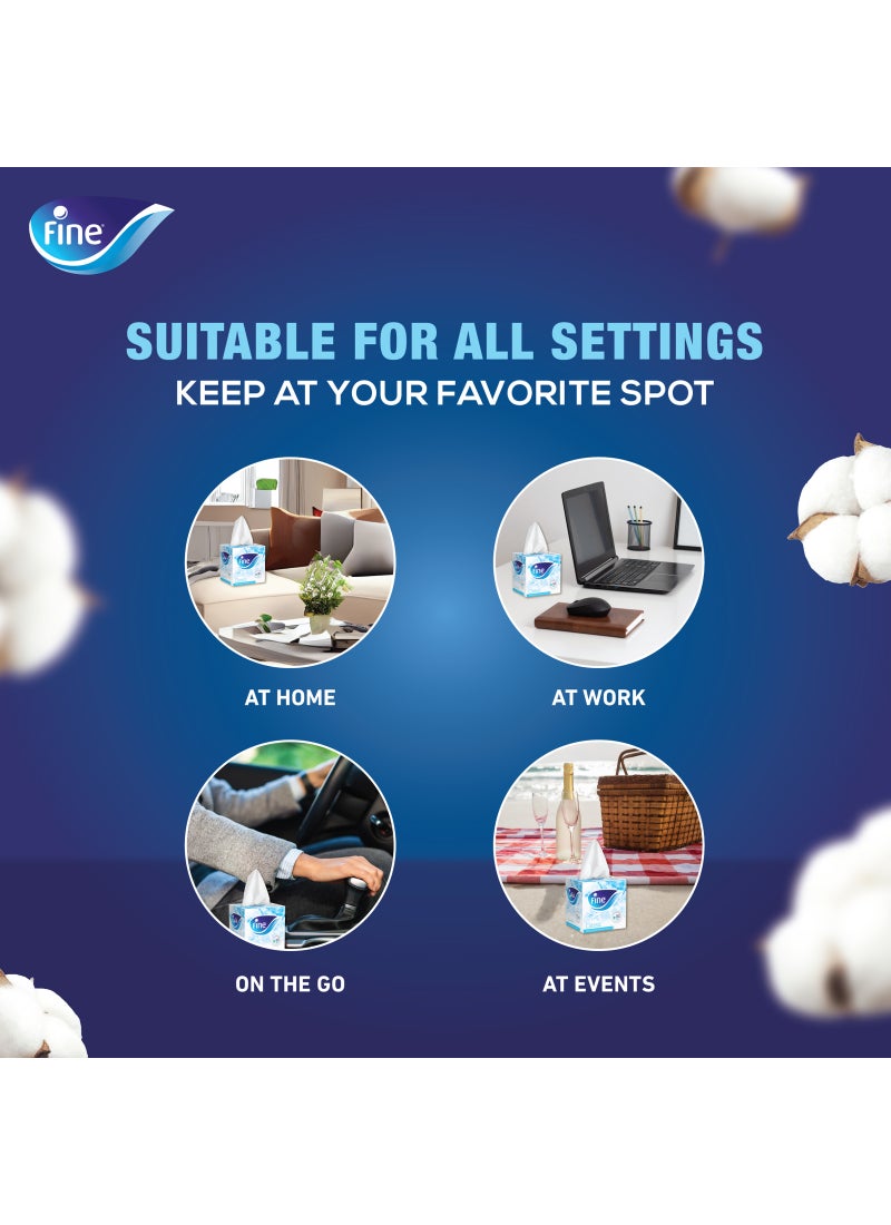 Fine Classic Facial Tissue, Sterilized Cubic Tissue, 48 Boxes, 2 Ply × 100 Sheets Pack of 48 - Image 5