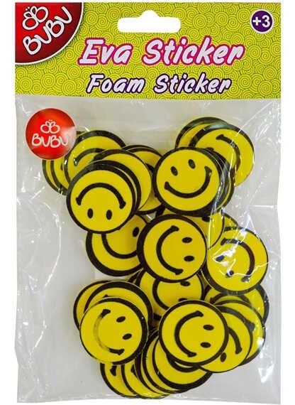 BUBU - Eva Sticker Smiley Face Medium -STS030 - Image 1