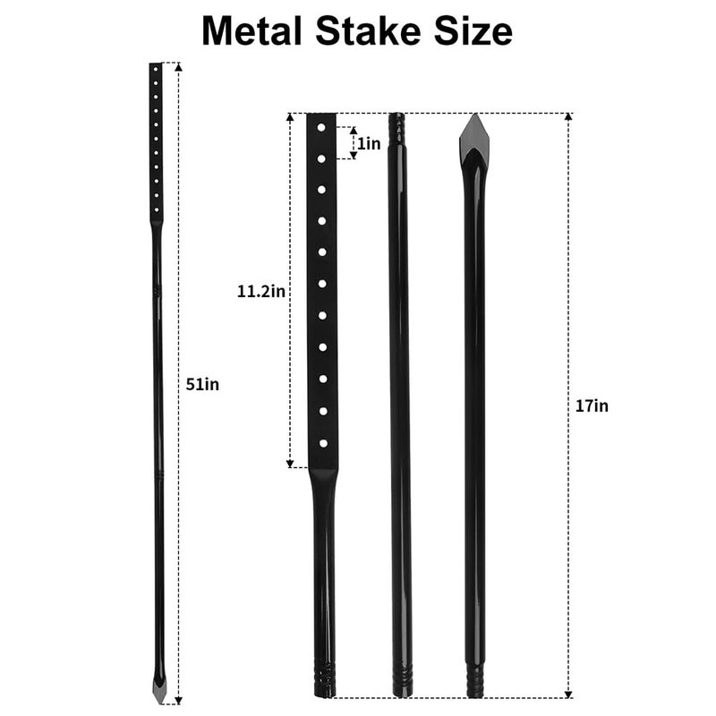 Enjoyist 2 Pack Heavy Duty Metal Thick Stake for Yard Signs, 51 Inches Long Metal Posts with Hardware - Image 2