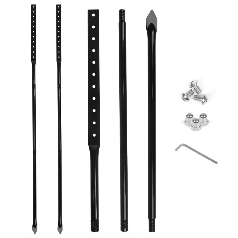 Enjoyist 2 Pack Heavy Duty Metal Thick Stake for Yard Signs, 51 Inches Long Metal Posts with Hardware - Image 1