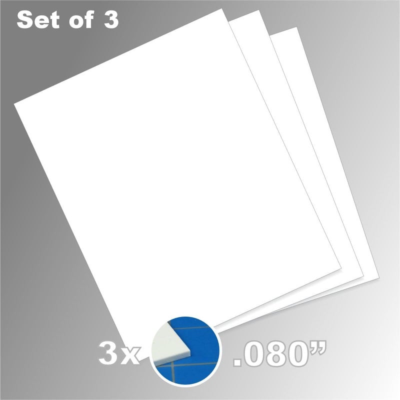 LITKO 8x10-inch Polystyrene Flexible Craft Sheets | Plasticard | Styrene Plastic Sheets | Modeling | Crafting | Scratch Building | Displays | White (.080 Inch - 3 Pack) - Image 3
