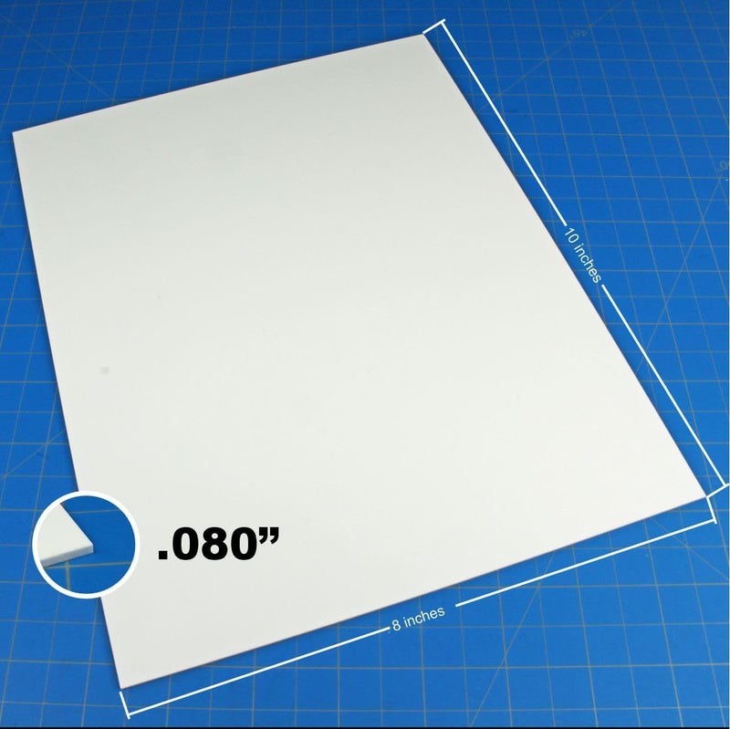 LITKO 8x10-inch Polystyrene Flexible Craft Sheets | Plasticard | Styrene Plastic Sheets | Modeling | Crafting | Scratch Building | Displays | White (.080 Inch - 3 Pack) - Image 2