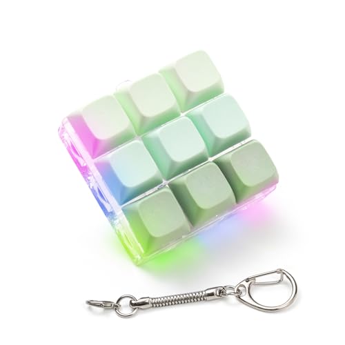 mintcaps Keyboard Fidget Toy Fidget Keychain with Led Light Button Keyboard Clicker Fidget Toy for Adults Stress Relief Keyboard Fidget Clicker Style C - Image 1