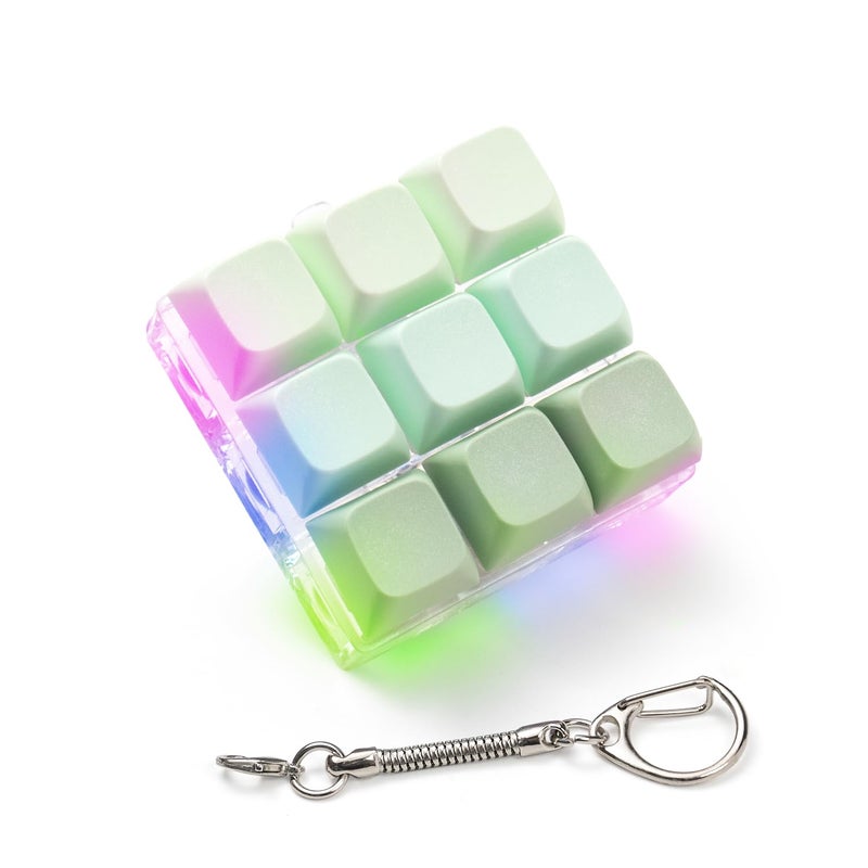 mintcaps Keyboard Fidget Toy Fidget Keychain with Led Light Button Keyboard Clicker Fidget Toy for Adults Stress Relief Keyboard Fidget Clicker Style C - Image 3