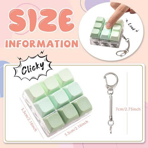 mintcaps Keyboard Fidget Toy Fidget Keychain with Led Light Button Keyboard Clicker Fidget Toy for Adults Stress Relief Keyboard Fidget Clicker Style C - Image 5