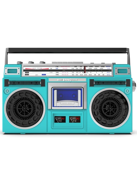 Retro portable cassette player radio USB flash drive Bluetooth multi-function tape player nostalgic recorder cross-border Emerald (European)