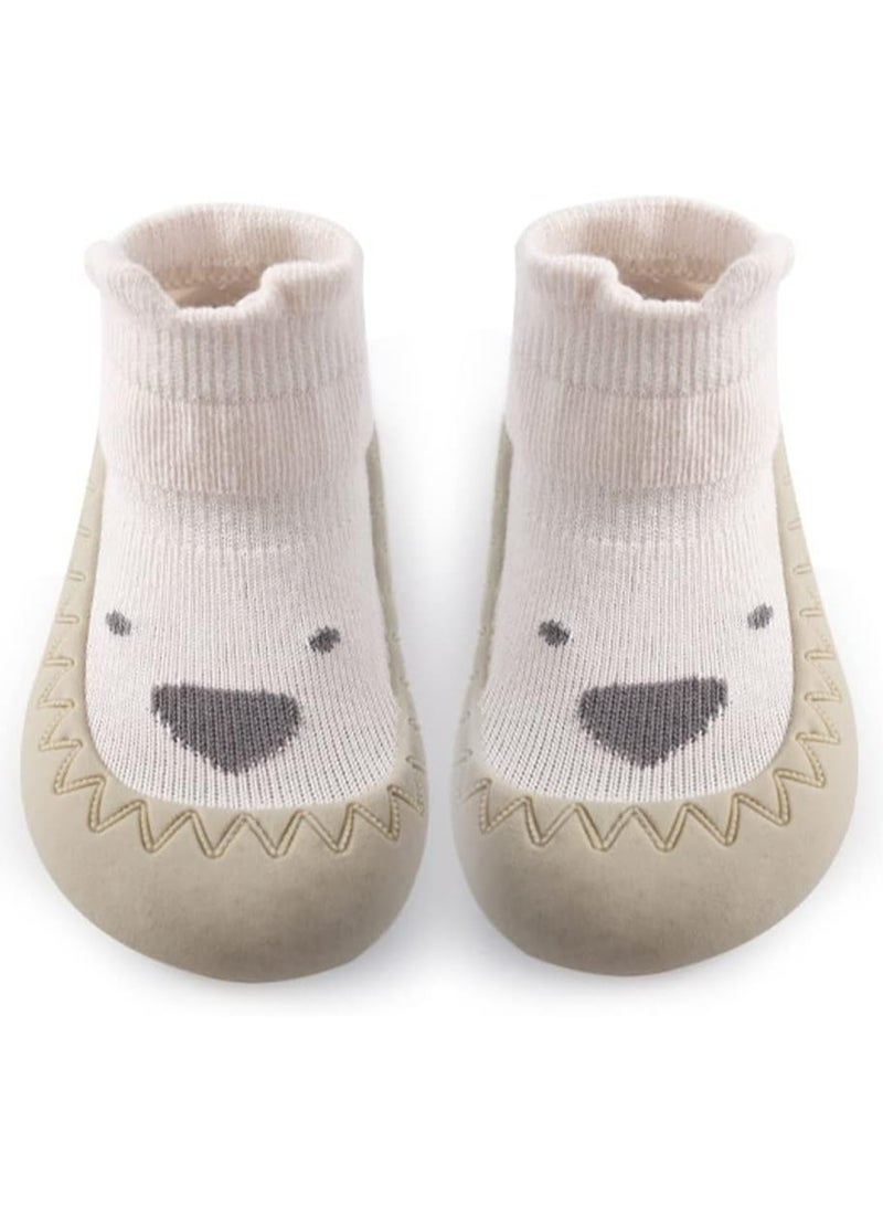 Oasisgalore Baby Sock Shoes Toddler Cartoon Soft Rubber Sole Non Slip Floor Slipper for Boys Girls First Walking, Fit for 12-18 Months  - Image 1