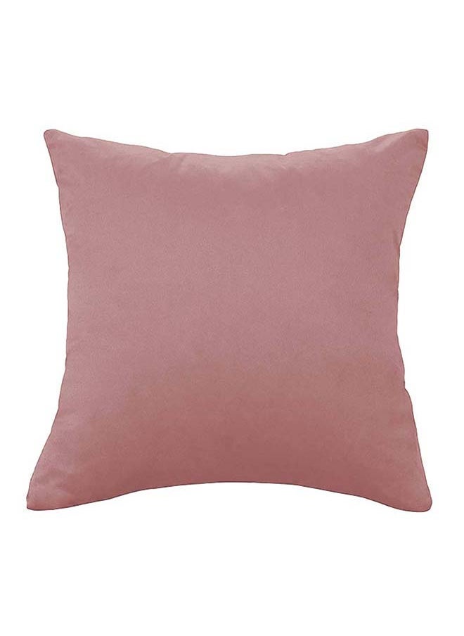 House One Set of 4 Pieces Square Soft Velvet Decorative Cushion with Solid Design and Attractive Colors 45x45 cm - Light Pink - Image 3