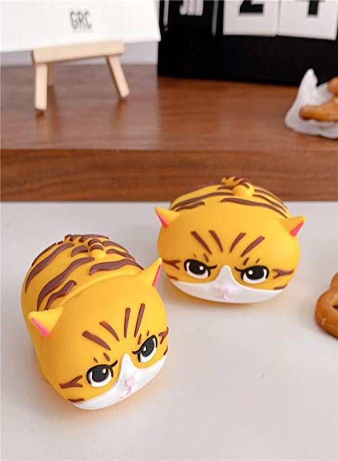 LEWOTE Silicone Case Compatible for Apple Airpods with Funny Cute Cover [Cute Pet Design](Cat Yellow) - Image 3