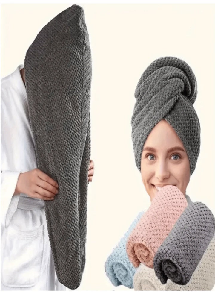 Shein Ultra-Soft Microfiber Hair Wrap Towel  – Quick Dry Turban Cap – Solid Color – Super Absorbent & Anti-Frizz - Image 1