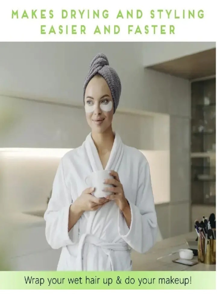 Shein Ultra-Soft Microfiber Hair Wrap Towel  – Quick Dry Turban Cap – Solid Color – Super Absorbent & Anti-Frizz - Image 2