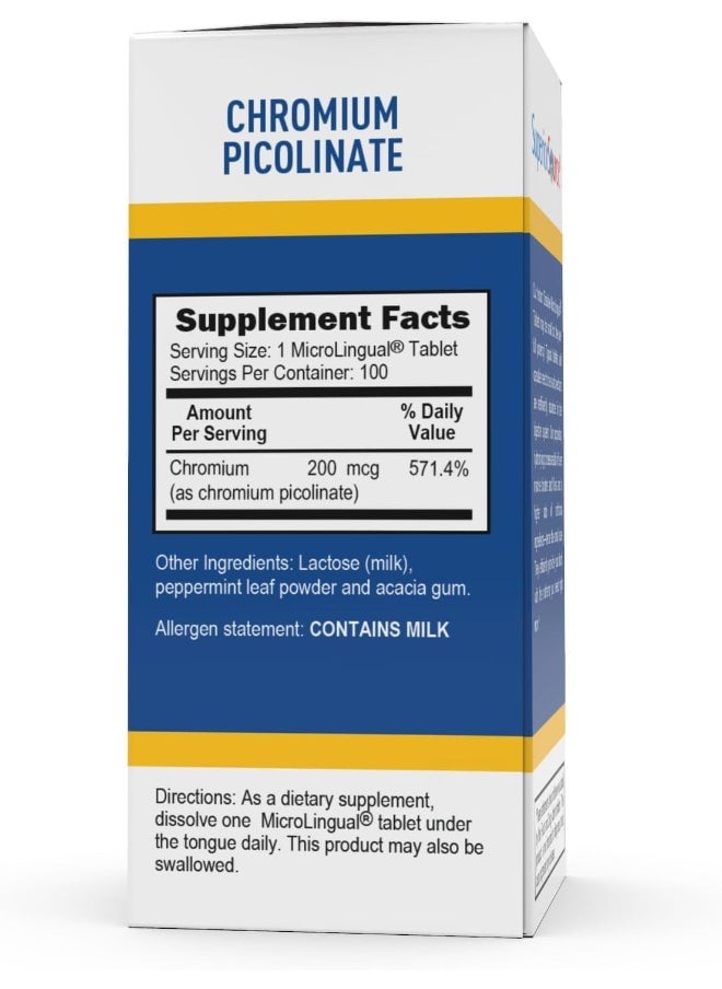 Superior Source Superior Source - Chromium Picolinate Instant Dissolve 200 Mcg. 100 Tablets  - Image 4