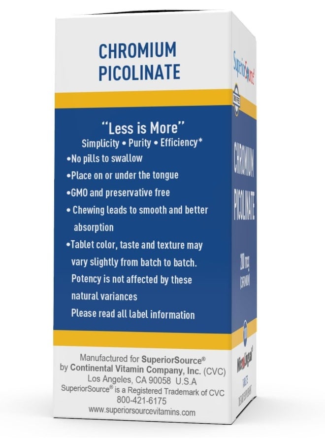Superior Source - Chromium Picolinate Instant Dissolve 200 Mcg. 100 Tablets