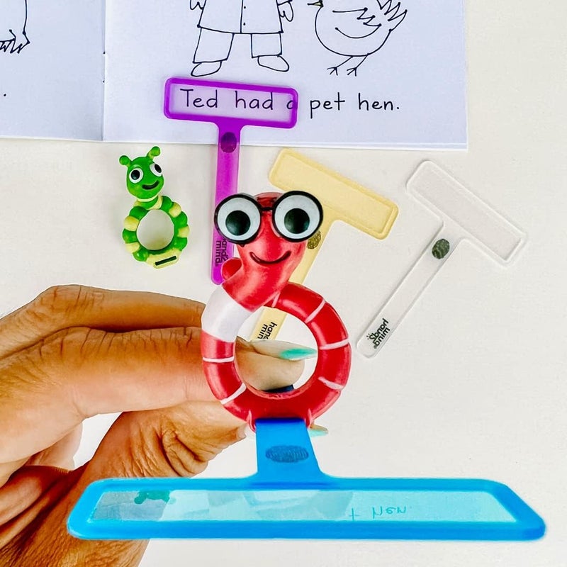 hand2mind hand2mind FingerFocus Highlighter FollowAlong Friends Guided Reading Strips Reading Tracker Color Overlays for Dyslexia ADHD Tools for Kids Reading Classroom Supplies Reading Accessories - Image 3