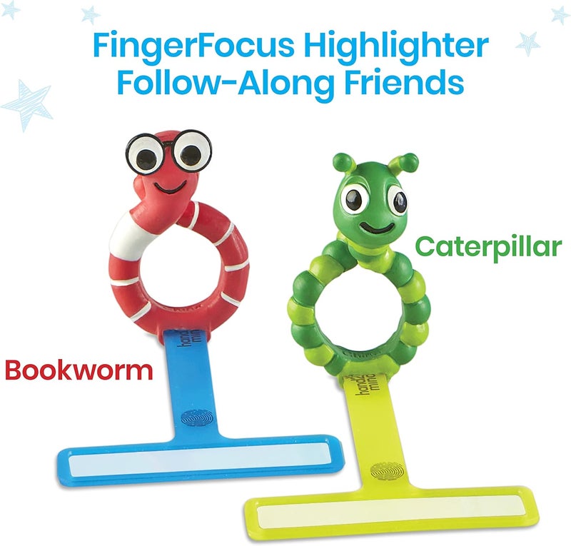 hand2mind hand2mind FingerFocus Highlighter FollowAlong Friends Guided Reading Strips Reading Tracker Color Overlays for Dyslexia ADHD Tools for Kids Reading Classroom Supplies Reading Accessories - Image 2