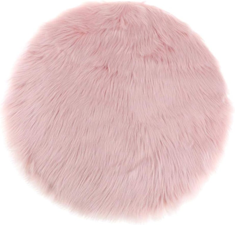 klarako Round-shape Area Rug Shaggy Wool Carpet for Bedroom Living room and home Decoration, light Pink - Image 3