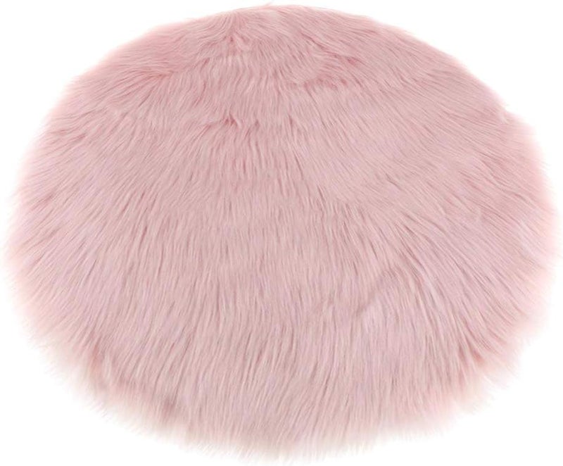 klarako Round-shape Area Rug Shaggy Wool Carpet for Bedroom Living room and home Decoration, light Pink - Image 2