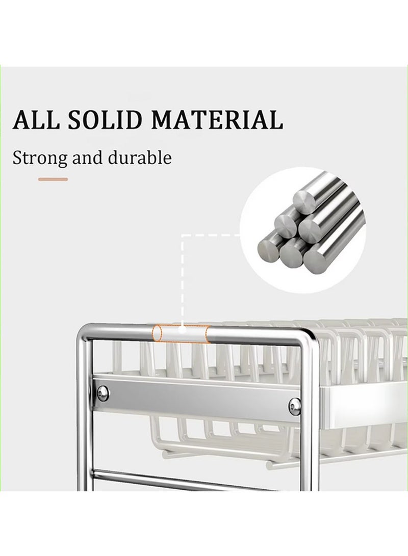 ZERIFAM Dish Drying Rack, Large 3 Tier Stainless Steel Dish Drainer Rack, Kitchen Countertop Organizer, Rustproof Space Saving Drainboard Detachable Tray, Kitchen Organizers and Storage Rack - Image 5