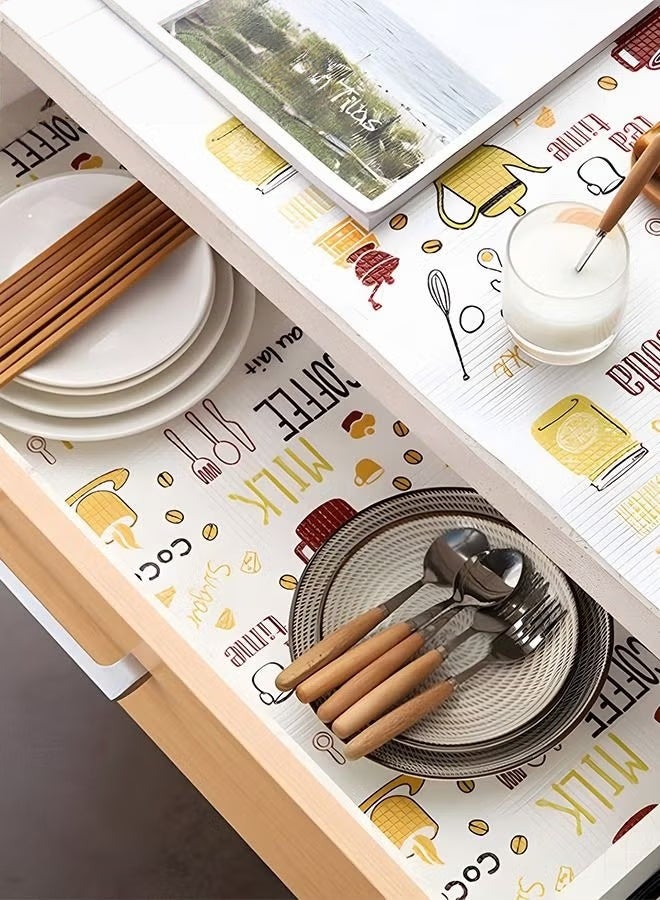 EETU 2-Rolls Non-Adhesive Printing Cabinet Mat,Washable Non-Slip Kitchen Mats For Placemat And Cupboard Cabinet Shelf Liners,30cmx300cmx2 - Image 2