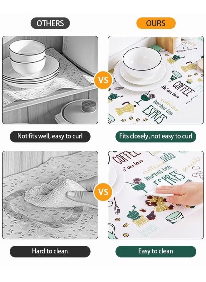 EETU 2-Rolls Non-Adhesive Printing Cabinet Mat,Washable Non-Slip Kitchen Mats For Placemat And Cupboard Cabinet Shelf Liners,30cmx300cmx2 - Image 4