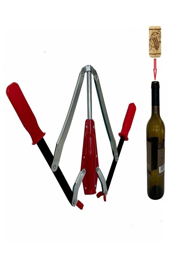 جهاز WENNING اليدوي لسد زجاجات النبيذ ذو ذراعين، مزود بـ 30 سدادة نبيذ للاستخدام المنزلي. - Image 2