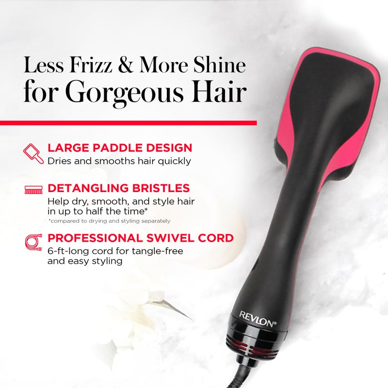 REVLON One-Step Hair Dryer and Styler, All-in-One Detangling and Straightener Brush for Salon-Quality Smooth, Straight Hair, More Shine and Less Frizz, Black - Image 5