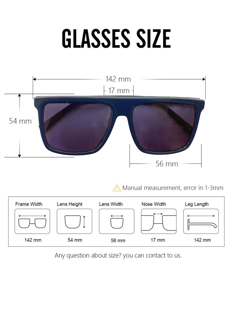 دلس دي إل إس نظارات شمسية للرجال والنساء - إطار أسيتات مربع مع عدسات واقية من الأشعة فوق البنفسجية متعددة الاستخدامات (MS7014-C2) - Image 3