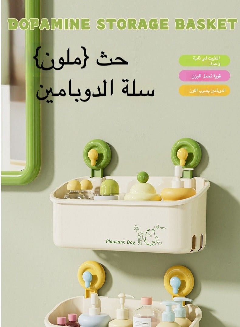 رف حمام لاصق بدون مسامير - سلة تخزين كبيرة لأدوات الاستحمام  - Image 4