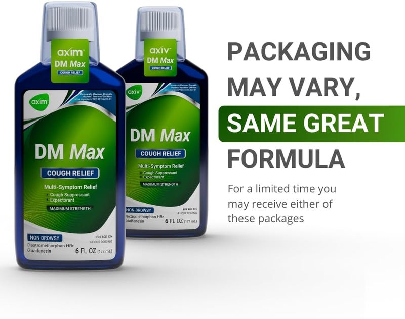 AXIV DM Max Liquid Cough  Cold Medicine for Adults Cold and Flu Medicine for Excess Mucus Relief 6 fl oz - Image 4