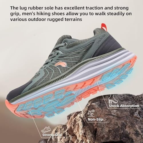 OrthoComfoot Men's Orthopedic Waterproof Running Shoes: Supportive Plantar Fasciitis Orthotic Composite Toe Neuropathy Trail Sneakers, Breathable Indoor Outdoor High Instep Golf Walking Shoes Army Green Size 11 - Image 2